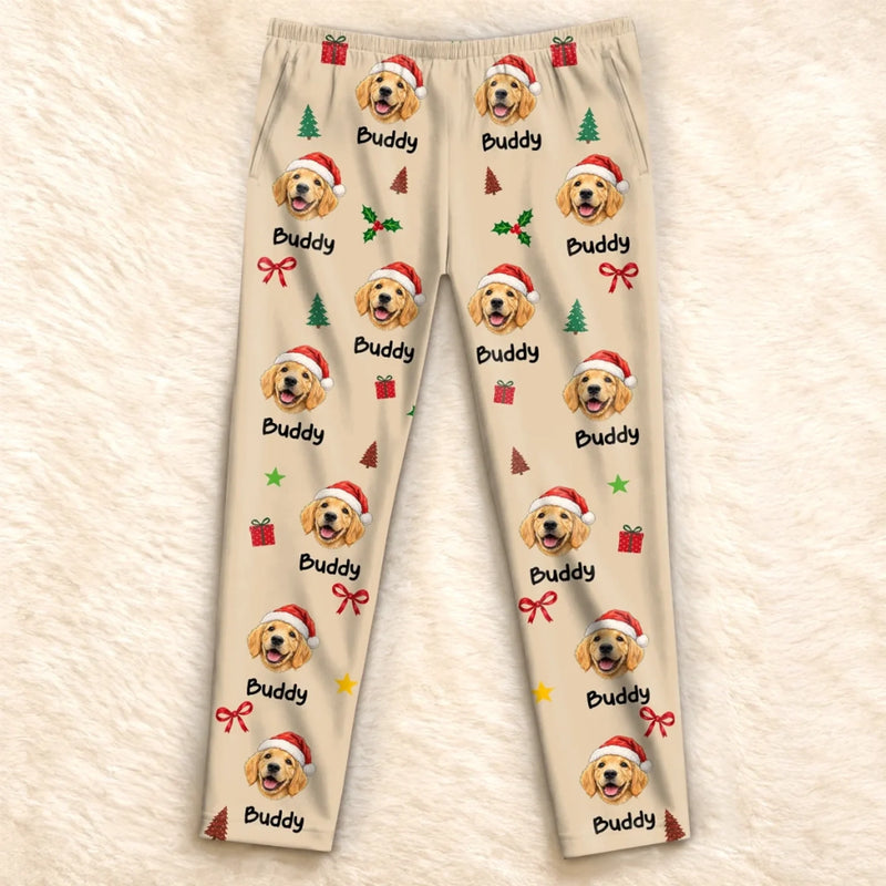Custom Pet Photo Christmas Gifts For Dog And Cat Lovers - Personalized Pajamas Pants