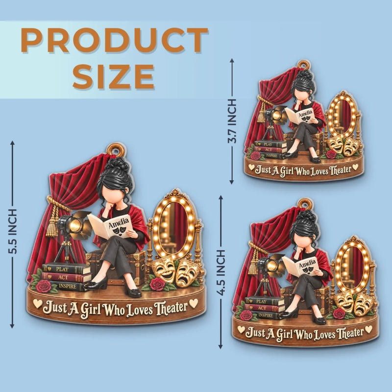Custom Theater Girl Christmas Gifts for Drama Lovers - Personalized Acrylic Ornament