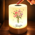 Custom Name Butterfly Bouquet Decor Gifts For Women - Personalized Dimmable Touch Night Light