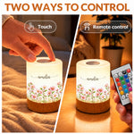 Custom Name Floral Bedroom Decor Gifts For Women - Personalized Dimmable Touch Night Light
