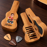 Custom Name Guitarist Gifts for Kids - Personalized Guitar Pick Holder Case