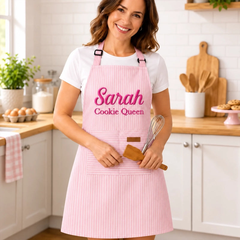 Custom Name Baking Gifts For Women - Personalized Embroidered Apron
