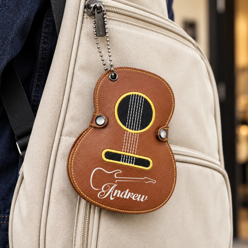 Custom Name Guitar Gifts for Guitarists - Personalized Guitar-Shaped Picks Storage Case