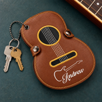 Custom Name Guitar Gifts for Guitarists - Personalized Guitar-Shaped Picks Storage Case