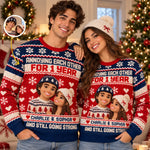 Custom Photo Annoying Each Other Christmas Gifts For Couples - Personalized Ugly Sweatshirt