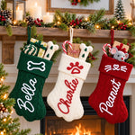 Custom Name Christmas Pet Gifts For Pet Lovers - Personalized Christmas Paw Stocking