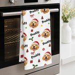 Custom Pet Photo Festive Gifts For Dog And Cat Lovers - Personalized Kitchen Towel