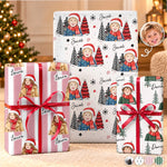 Custom Photo and Name Christmas Gifts for Family - Personalized Wrapping Paper
