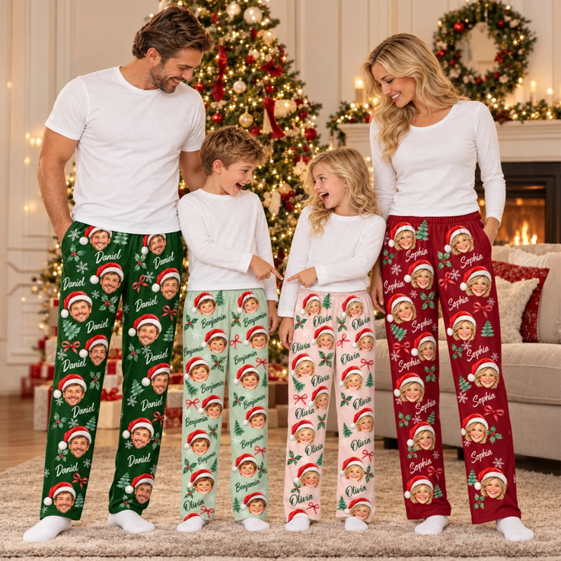 Custom Photo Family Christmas Gifts - Personalized Pajama Pants