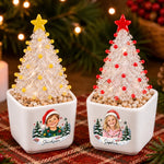 Custom Photo and Name Christmas Tree Keepsake for Kids - Personalized Glass Everlasting Christmas