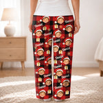Custom Photo Santa Face Buffalo Plaid Family Christmas Gifts - Personalized Pajama Pants