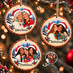 Custom Photo Christmas Gifts for Sisters and Besties - Personalized Wooden Ornament