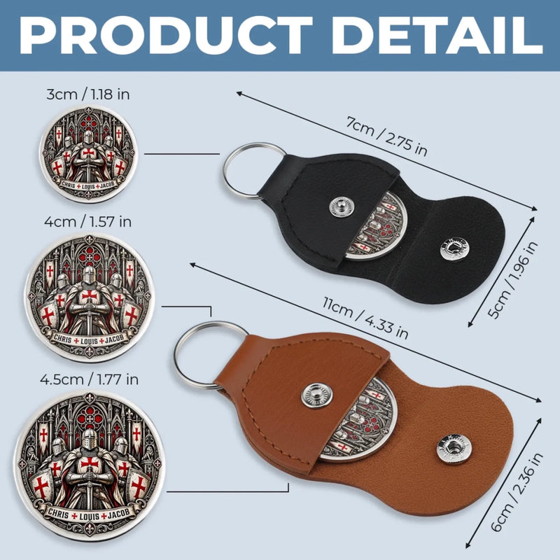 Custom Name Knight Brother Gifts - Personalized Pocket Hug Token
