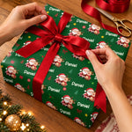 Custom Name Christmas Gift Wrap For Families - Personalized Wrapping Paper