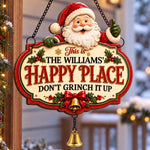 Custom Name Christmas Family Gifts - Personalized Wood Sign With Jingle Bell