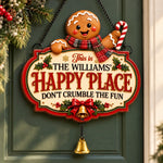 Custom Name Christmas Family Gifts - Personalized Wood Sign With Jingle Bell