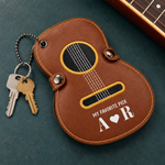 Custom Initials Guitar Lover Gift - Personalized Guitar-Shaped Picks Storage Case