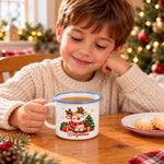 Custom Name Christmas Character Gifts for Family - Personalized Orange Enamel Mug
