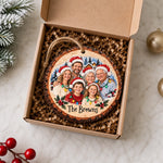 Custom Family Photo Christmas Keepsake Gifts - Personalized Wooden Ornament