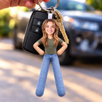 Custom Photo Couple Keepsake Gifts - Personalized Poseable Plush Doll Keychain