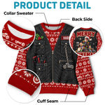 Custom Photo Biker Christmas Gifts for Men - Personalized Ugly Sweatshirt
