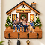 Custom Photo Family Name Home Decor - Personalized Wooden Key Holder