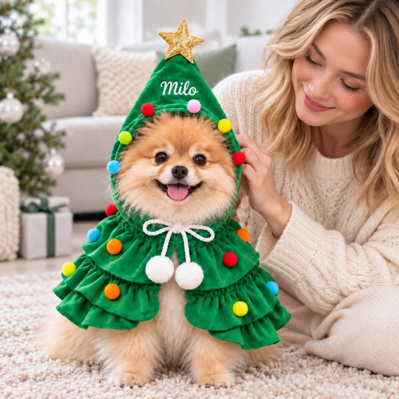 Custom Name Christmas Gifts For Dogs, Cats, Pet Lovers - Personalized Pet Christmas Cape