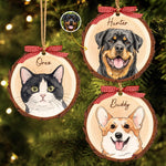 Custom Photo Pet Portrait Dog Cat Lover Gifts For Pet Lovers - Personalized Wood Slice Ornament