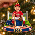 Custom Photo Baseball Christmas Gifts for Players - Personalized Acrylic Ornament