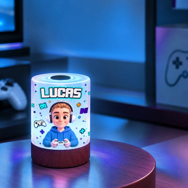 Custom Name Gamer Gifts For Game Lovers - Personalized Dimmable Touch Night Light