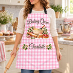 Custom Name Baking Queen Gifts For Bakers - Personalized Apron With Pocket