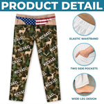 Custom Name Patriotic Deer Hunting Gifts For Men - Personalized Pajamas Pants