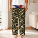 Custom Name Patriotic Deer Hunting Gifts For Men - Personalized Pajamas Pants