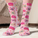 Custom Name Badass Affirmation Gifts for Women - Personalized Crew Socks