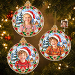 Custom Photo Santa Hat Christmas Keepsakes Gifts For Kids - Personalized Acrylic Ornament
