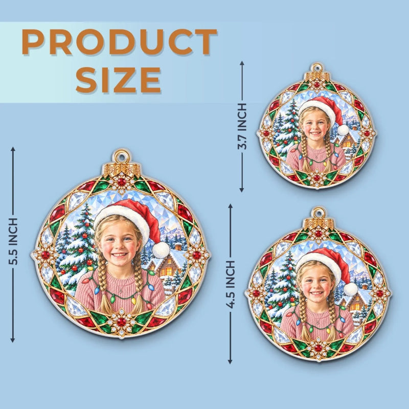 Custom Photo Santa Hat Christmas Keepsakes Gifts For Kids - Personalized Acrylic Ornament