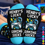 Custom Name Gaming Gifts for Gamers - Personalized Crew Socks
