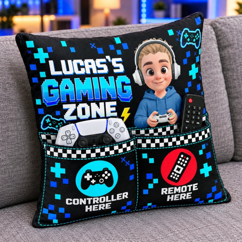 Custom Name Gaming Zone Gifts For Game Lovers - Personalized Pocket Pillow