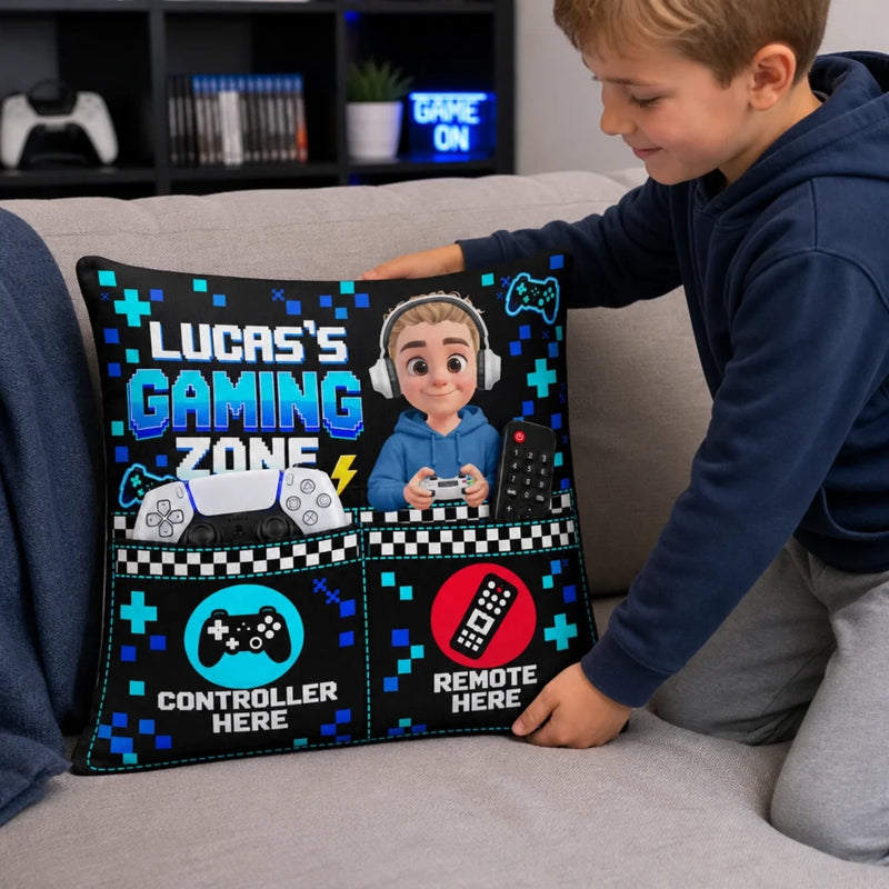 Custom Name Gaming Zone Gifts For Game Lovers - Personalized Pocket Pillow