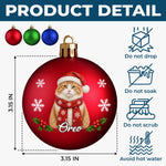 Custom Pet Photo Christmas Gifts for Dog and Cat Lovers - Personalized Full Wrap Ball Ornament