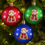 Custom Pet Photo Christmas Gifts for Dog and Cat Lovers - Personalized Full Wrap Ball Ornament