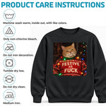 Custom Funny Naughty Pet Photo Christmas Gifts For Dog And Cat Lovers - Personalized Crewneck Pullover Sweatshirt