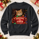 Custom Funny Naughty Pet Photo Christmas Gifts For Dog And Cat Lovers - Personalized Crewneck Pullover Sweatshirt
