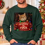 Custom Funny Naughty Pet Photo Christmas Gifts For Dog And Cat Lovers - Personalized Crewneck Pullover Sweatshirt