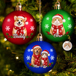 Custom Pet Photo Christmas Gifts for Dog and Cat Lovers - Personalized Full Wrap Ball Ornament