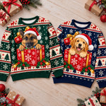 Custom Pet Photo Christmas Gift Box Gifts For Dog And Cat Lovers, Pet Lovers - Personalized Ugly Sweatshirt