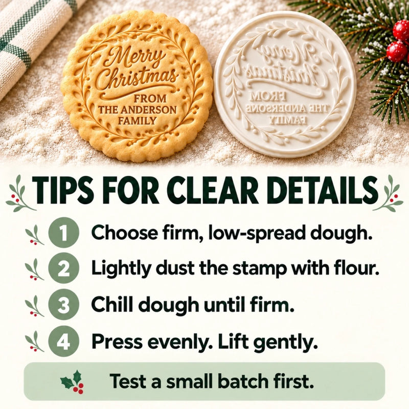 Custom Family Name Christmas Cookie Gifts - Personalized Cookie Stamp