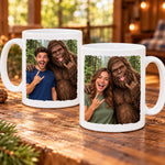 Custom Photo Funny Bigfoot Selfie Gifts for Men, Women - Personalized Mug