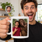 Custom Photo Funny Bigfoot Selfie Gifts for Men, Women - Personalized Mug