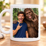 Custom Photo Funny Bigfoot Selfie Gifts for Men, Women - Personalized Mug